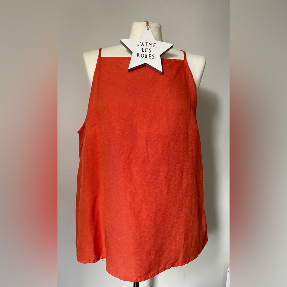 a new day Women's Vibrant Orange Tank Style Blouse
